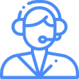A blue person with headphones on and a green background
